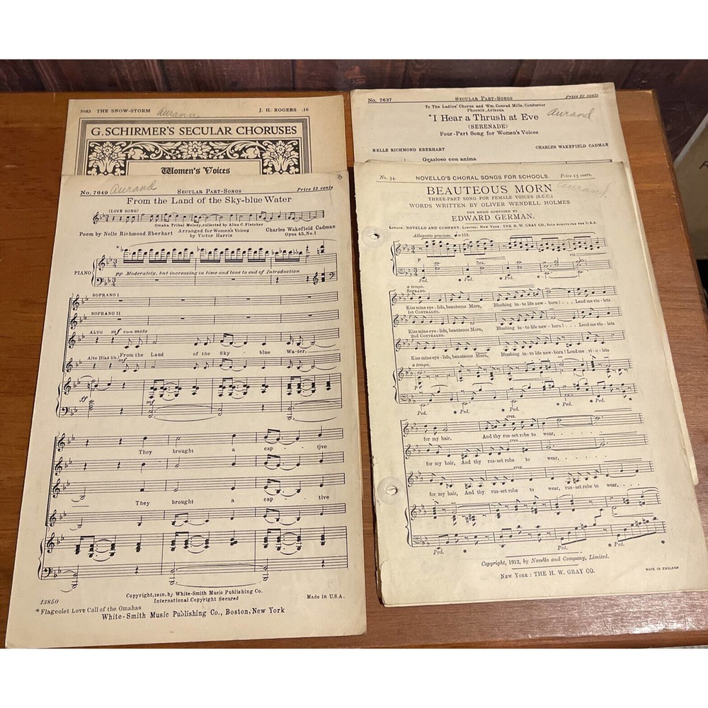 1900’s Antique Sheet Music (4) Pamphlets - Hymnal's Women's Trio Voices